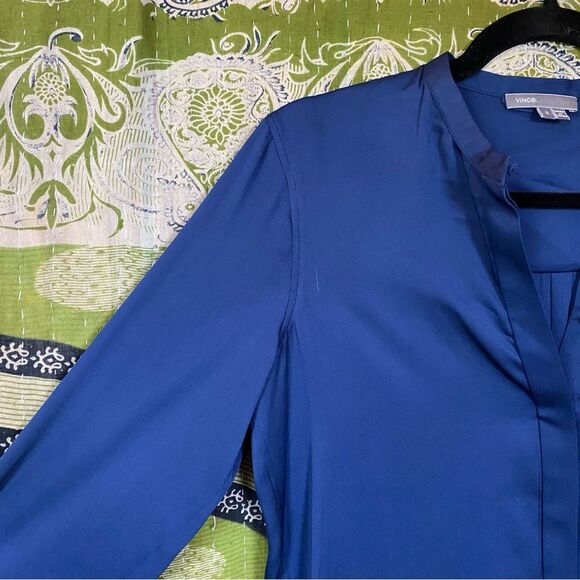 Vince Royal Blue Silk Blend Tunic Top Size 2 - Picture 3 of 15